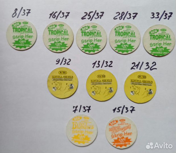 Фишки (сотки, кэпсы), бита licka girls и др