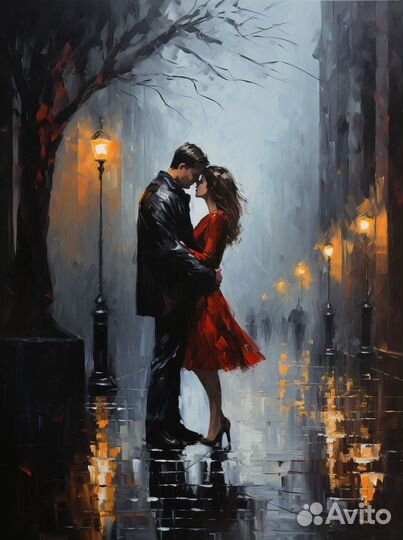 Картина маслом на холсте нежные мгновения примерка