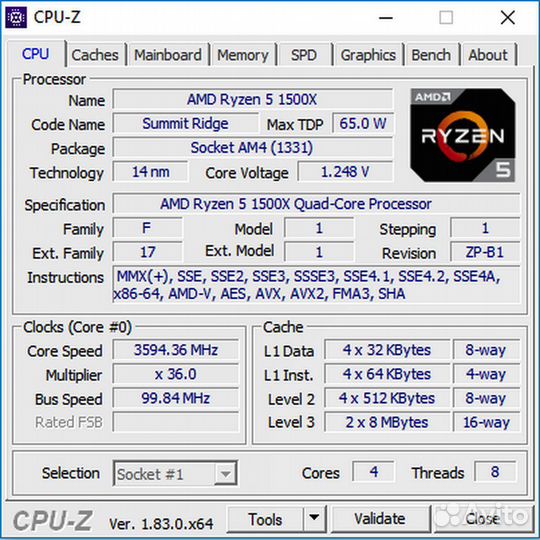 Ryzen 5 1500X