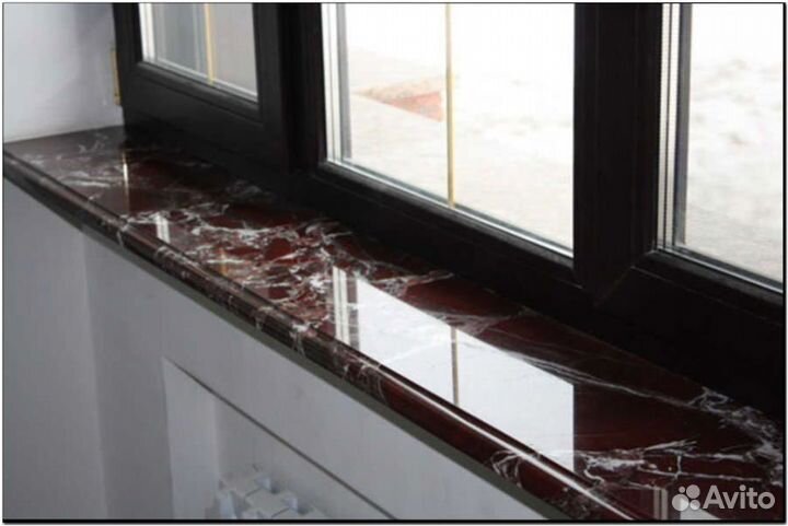 Подоконник из мрамора, гранита, кварца, оникса