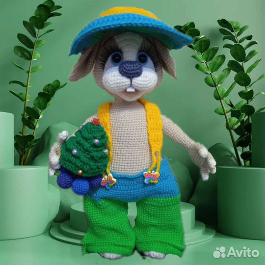 Вязаные игрушки ручной работы/ Заяц/ Кролик