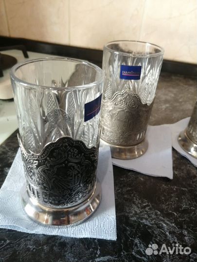 Подстаканники со стаканами бу