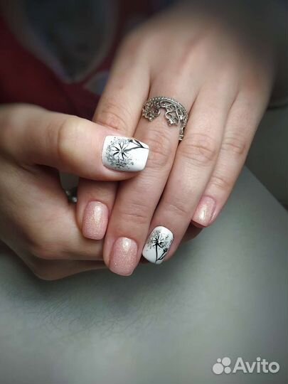 Наращивание ногтей на дому, покрытие гель-лак, ман