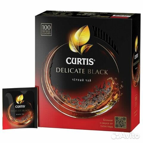 Чай curtis Delicate Black черный, 100 пакетиков в