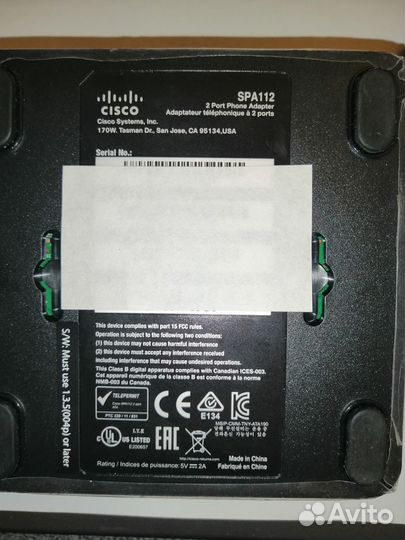 Адаптер для VoIP-телефонии Cisco SPA112