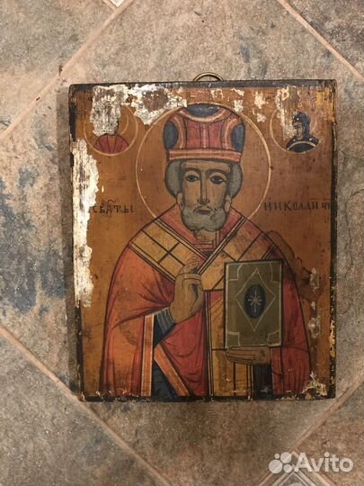 Старинная икона Николая чудотворца
