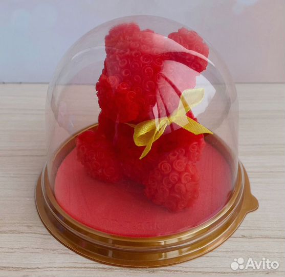 Мыло Мишка из роз в куполе