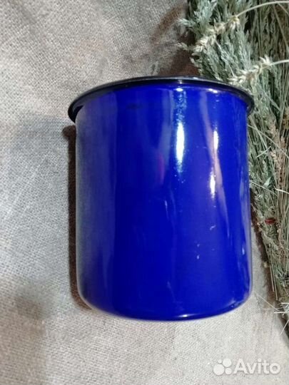 Кружка кобальт синяя эмаль СССР. Сохран