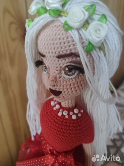 Кукла вязаная каркасная ручной работы