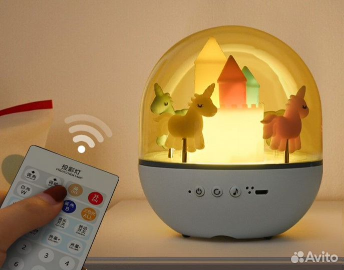 Детский ночник карусель с музыкой, ду