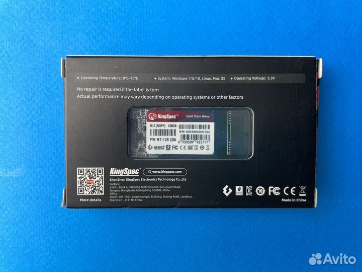 SSD 128 GB M2 2280 KingSpec ngff