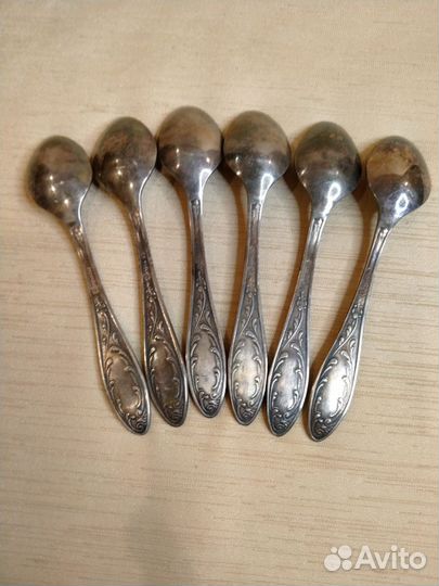 Ложки кофейные Пламя, мельхиор Кольчугино