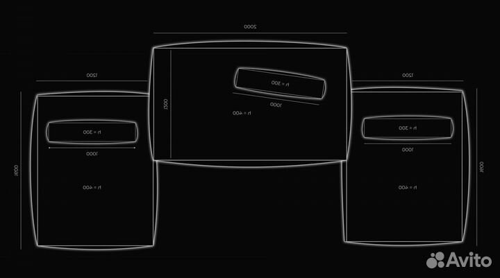 Диван 4400х1800 мм