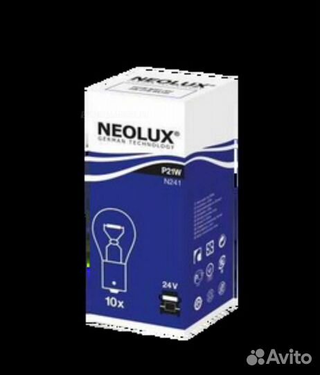 Neolux N241 Лампа P21W 24V BA15S 5XFS10 HCV