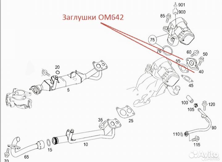 Заглушки на EGR om642