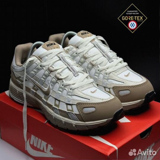 Кроссовки зимние Nike P-6000 white and brown