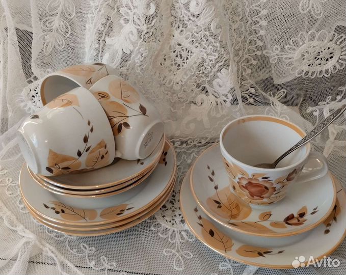 Чайные трио Хайта,цветное стекло СССР