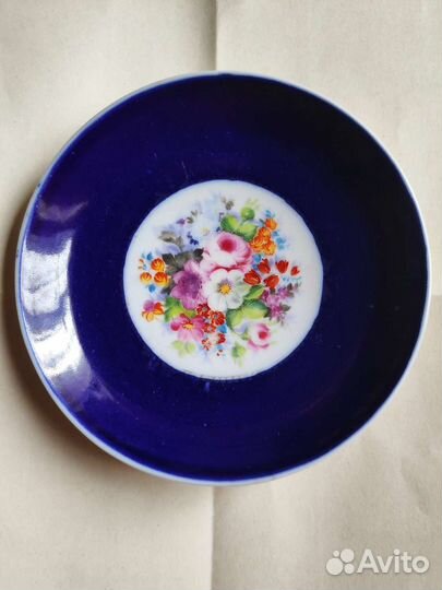 Блюдце для чайной пары. Завод Попова. Фарфор