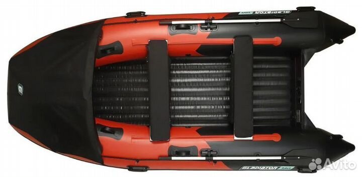 Лодка пвх Gladiator E350 PRO красно/черный