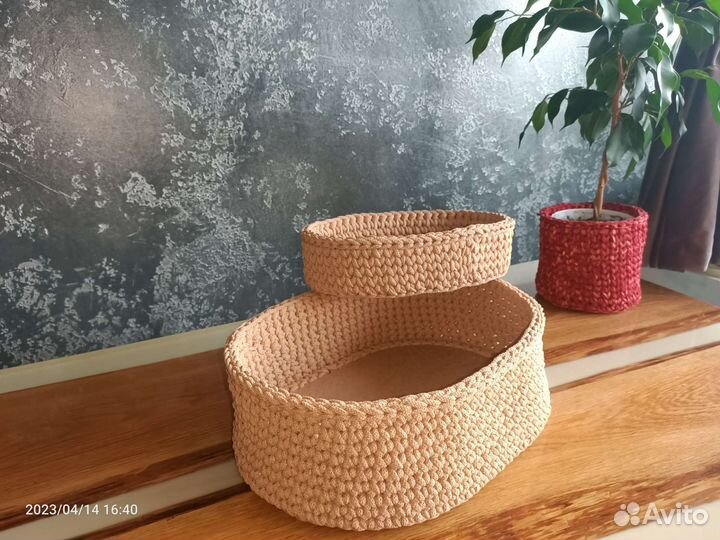 Вязанные корзины