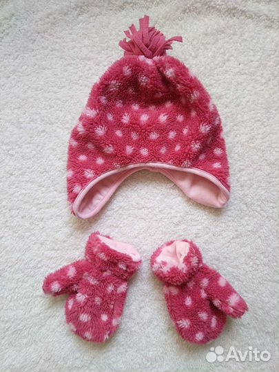 Комплект шапка, варежки на 2-3 года