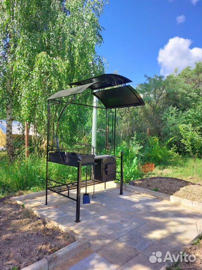 Кованый мангал с печкой