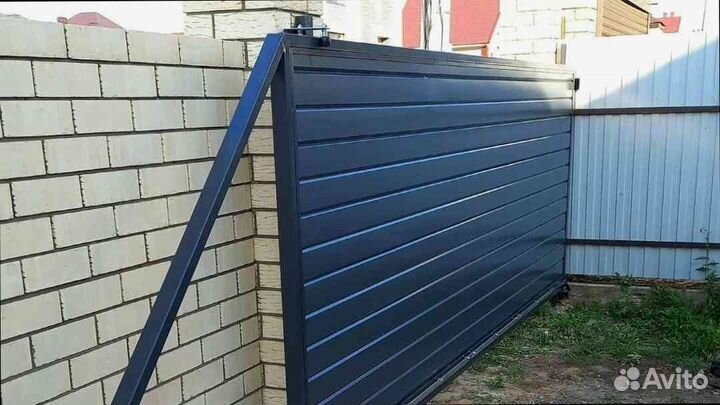 Ворота из профнастила откатные под ключ