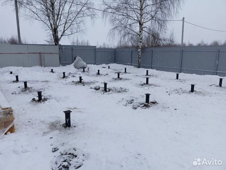 Монтаж винтовых свай 