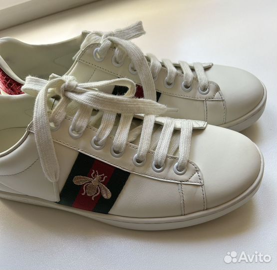 Кеды белые 38,5-39 gucci
