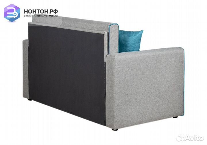 Диван выкатной Найс светло-серый / бирюзовый
