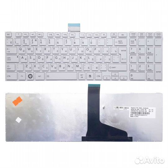 Клавиатура для ноутбука Toshiba C850, L850 белая