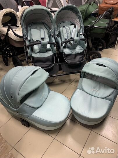 Коляска для двойни indigo как новая