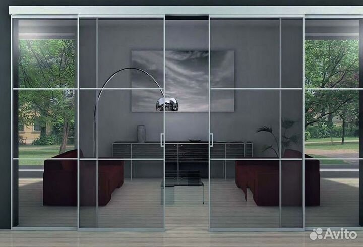 Стеклянная дверь гармошка