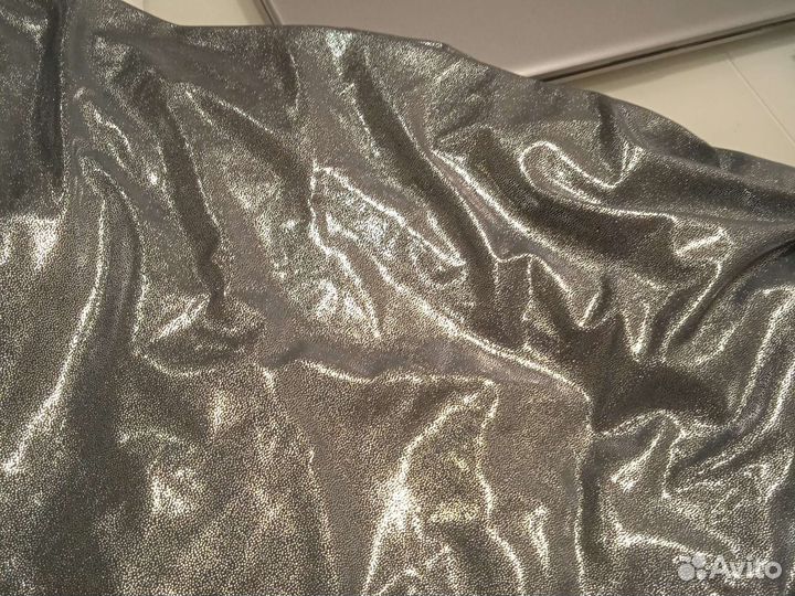 Ткань трикотаж с металлическим блеском отрез