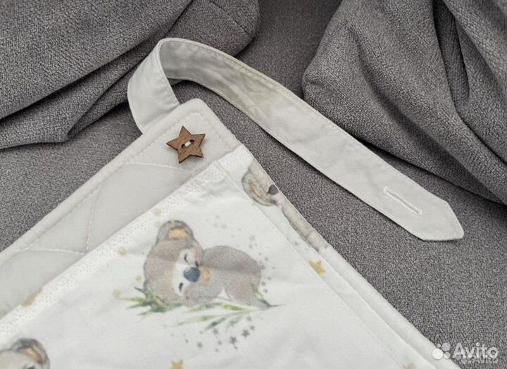 Карман органайзер на детскую кроватку коала серый