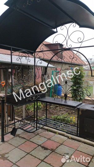 Мангал с печью под казан