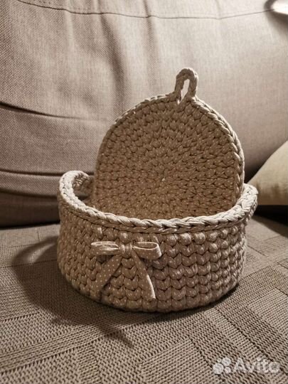 Корзина для хранения вязаная набор
