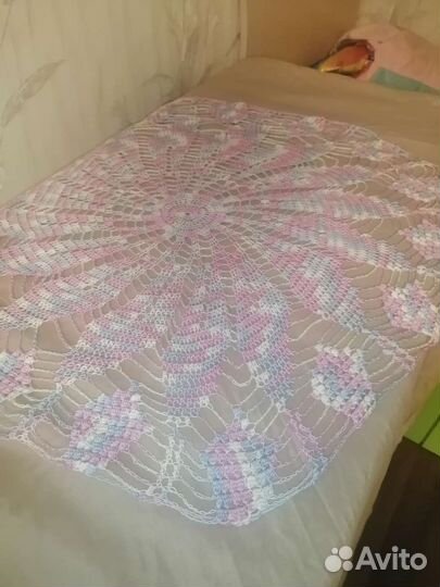 Скатерть. салфетка вязаная. кружевл