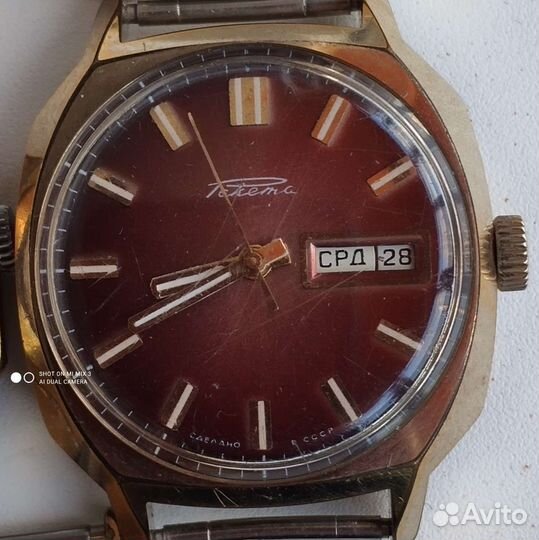 Часы позолоченные ссср(ракета, полёт, победа)