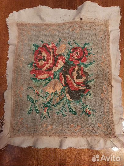 Вышивка для подушки, ретро