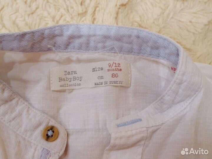 Рубашка zara 80 и джинсы 86