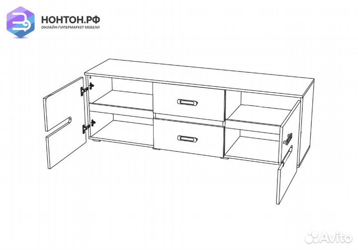 Тв-тумба Ким бетон графит / cонома