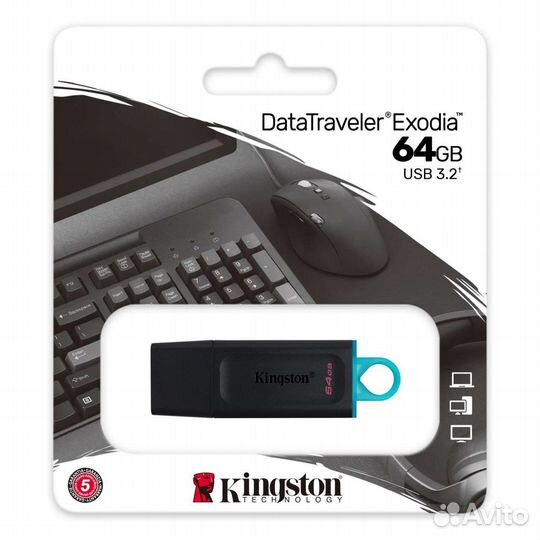 Kingston Datatraveler Exodia 64 гб USB флешка