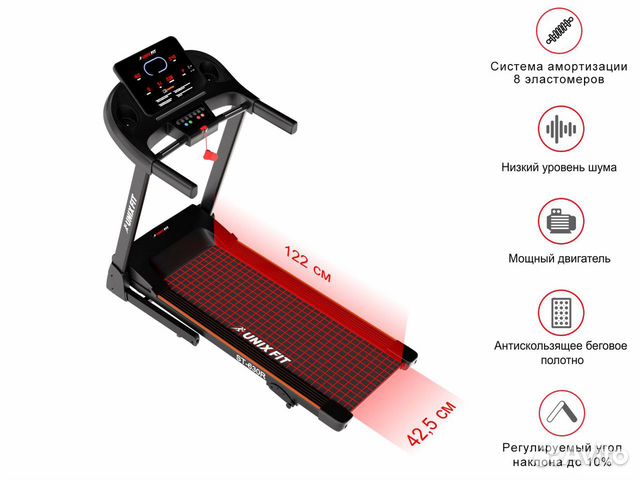 Беговая дорожка unixfit ST-630R Black