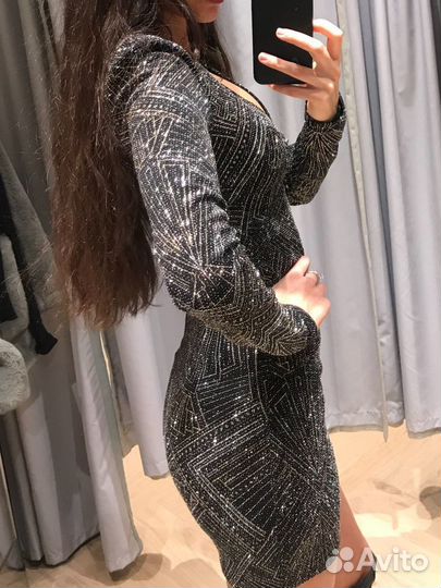 Блестящее платье HM