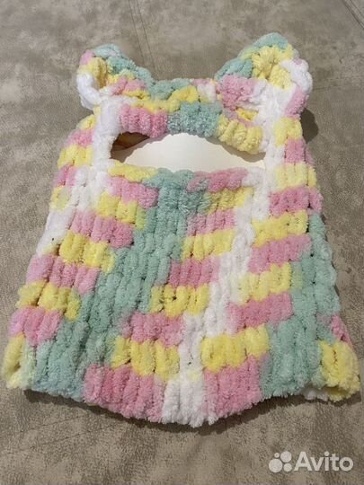 Балаклава вязаная с ушками