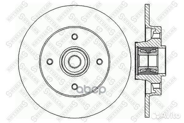 6020-1939-SX диск тормозной заднийс подш.и кол