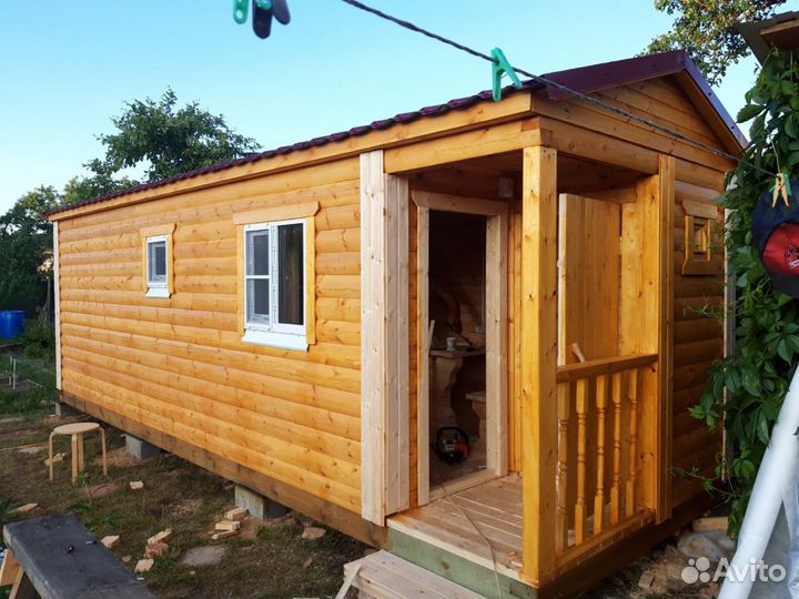 Мобильная баня из бруса 7x2.3 под ключ