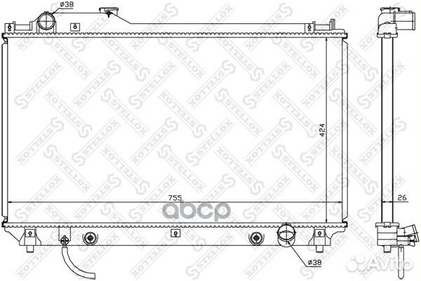 Радиатор, охлаждение двигателя 1026378SX Stellox