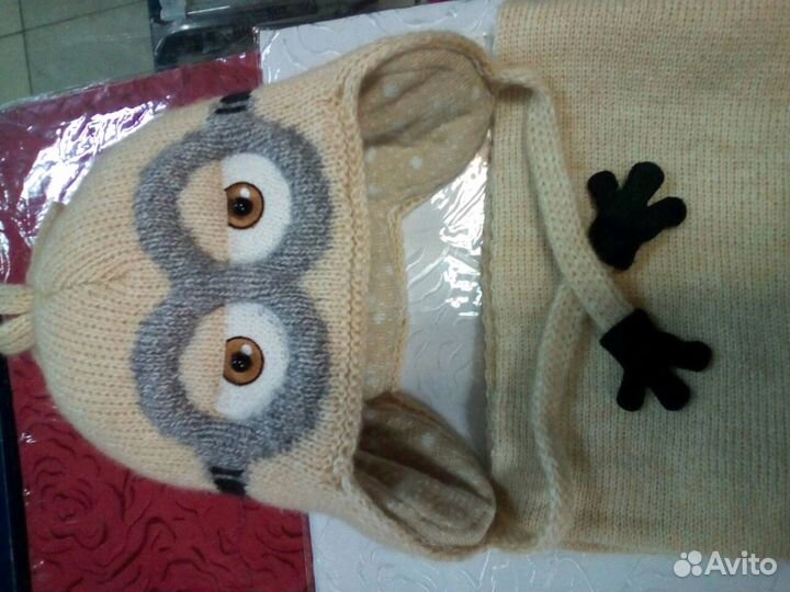 Новый зимний комплект шапка+шарф